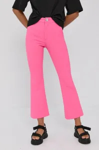 Nohavice Chiara Ferragni Uniform dámske, ružová farba, široké, vysoký pás #180763