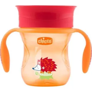 CHICCO Hrnček Perfect 360 s držadlami 200 ml, oranžový 12m+