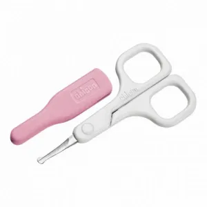 Chicco Baby Moments detské nožničky s guľatou špičkou 0m+ Pink 1 ks