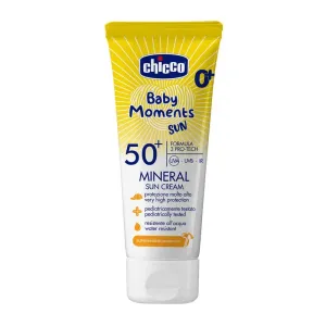 Chicco Baby Moments Sun Mineral opaľovací krém pre deti SPF 50+ 0 m+ 75 ml