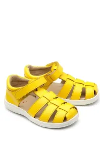 Detské kožené sandále Chipmunks žltá farba #9205393