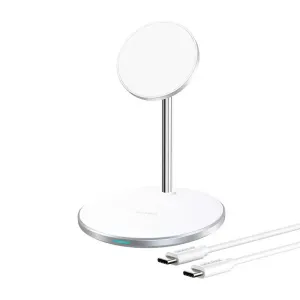 Choetech 2-in-1 Wireless Charger Holder (for iPhone MagSafe + AirPods) White