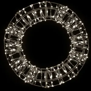 LED vianočný veniec, čierny, 400 LED diód, Ø 30 cm