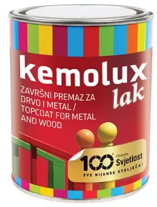 KEMOLUX - Lesklá vrchná farba na kov strieborný 0,65 l