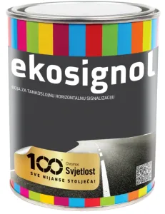 EKOSIGNOL - Farba na vodorovné dopravné značenie (zákazkové miešanie) 0,75 l ral 7042 - dopravná svetlosivá