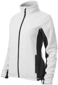 Dámska fleecová bunda kontrastná, biela, XS