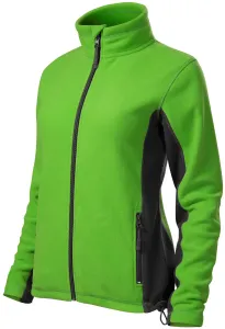 Dámska fleecová bunda kontrastná, jablkovo zelená, XS