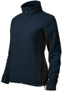 Dámska fleecová bunda kontrastná, tmavomodrá, XL