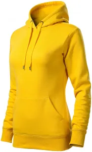 Dámska mikina bez zipsu s kapucňou, žltá, XL