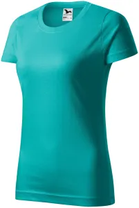 Dámske tričko jednoduché, smaragdovozelená, XS