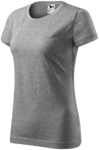 Dámske tričko jednoduché, tmavosivý melír, XL
