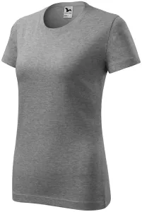 Dámske tričko klasické, tmavosivý melír, XL