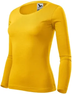 Dámske tričko s dlhými rukávmi, žltá, XS