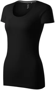 Dámske tričko s ozdobným prešitím, čierna, 2XL