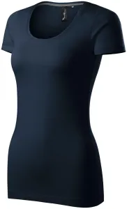 Dámske tričko s ozdobným prešitím, ombre modrá, XS
