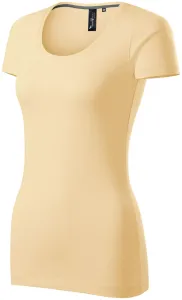 Dámske tričko s ozdobným prešitím, vanilková, XL