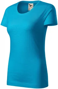 Dámske tričko, štruktúrovaná organická bavlna, tyrkysová, S #4616857
