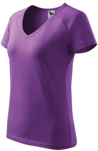 Dámske tričko zúžené, raglánový rukáv, fialová, L