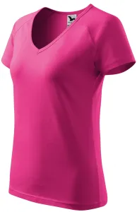 Dámske tričko zúžené, raglánový rukáv, purpurová, XL