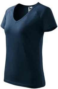 Dámske tričko zúžené, raglánový rukáv, tmavomodrá, XL