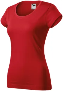 Dámske tričko zúžené s okrúhlym výstrihom, červená, XS #4614974