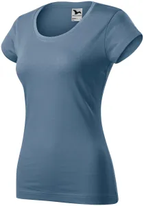 Dámske tričko zúžené s okrúhlym výstrihom, denim, XL