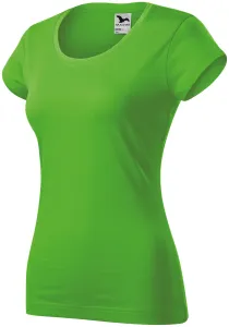 Dámske tričko zúžené s okrúhlym výstrihom, jablkovo zelená, XS #4614950