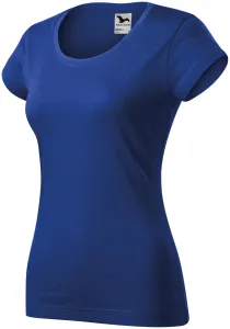 Dámske tričko zúžené s okrúhlym výstrihom, kráľovská modrá, S