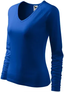 Dámske tričko zúžené, V-výstrih, kráľovská modrá, XS