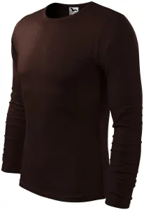 Pánske tričko s dlhým rukávom, kávová, XL