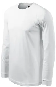 Pánske tričko s dlhým rukávom, kontrastné, biela, XL