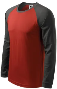 Pánske tričko s dlhým rukávom, kontrastné, marlboro červená, M