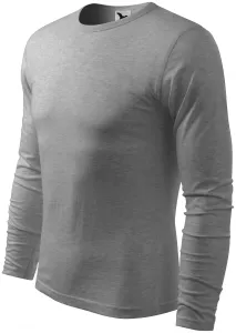 Pánske tričko s dlhým rukávom, tmavosivý melír, XL