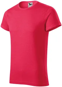 Pánske tričko s vyhrnutými rukávmi, červený melír, XL