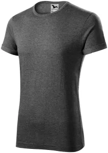 Pánske tričko s vyhrnutými rukávmi, čierny melír, S #4614853
