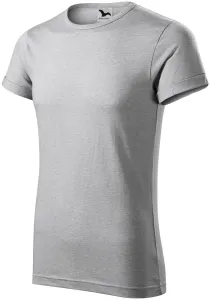 Pánske tričko s vyhrnutými rukávmi, strieborný melír, S