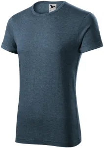 Pánske tričko s vyhrnutými rukávmi, tmavý denim melír, S #4614859