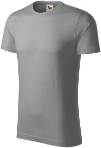 Pánske tričko, štruktúrovaná organická bavlna, starostrieborná, S #4616814