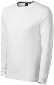 Priliehavé pánske tričko s dlhým rukávom, biela, XL