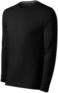 Priliehavé pánske tričko s dlhým rukávom, čierna, L