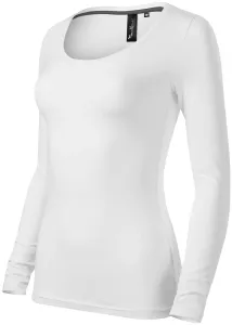 Tričko s dlhými rukávmi a hlbším výstrihom, biela, XL