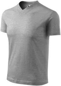 Tričko s krátkym rukávom, stredne hrubé, tmavosivý melír, XL