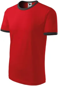 Unisex tričko kontrastné, červená, L