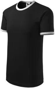 Unisex tričko kontrastné, čierna, M