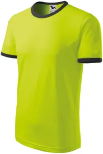 Unisex tričko kontrastné, limetková, 2XL