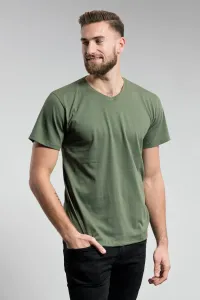 CityZen® Bavlnené tričko CityZen khaki výstrih do V Veľkosť: XL