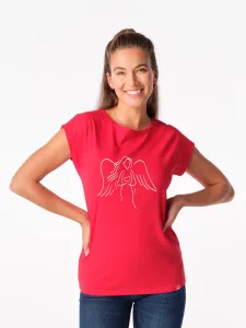 CityZen® Dámske tričko ALTA červené, potlač Anjel Veľkosť: S/38