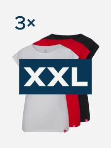 CityZen® Triplepack dámských triček ALTA - čierna, biela, červená - XXL