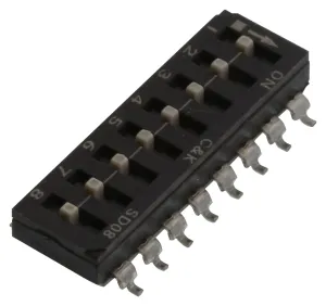 C&k Components Sd08H1Sbd Dip Switch, Spst, 8Pos, 0.1A, 25Vdc, Smd
