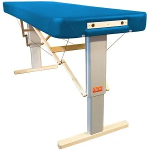 Prenosný elektrický masážny stôl Clap Tzu Linea Wellness Farba: PU - azúrová (azure), Rozmery: 192x75cm, Doplnky: sieťové napájanie + nožný spínač